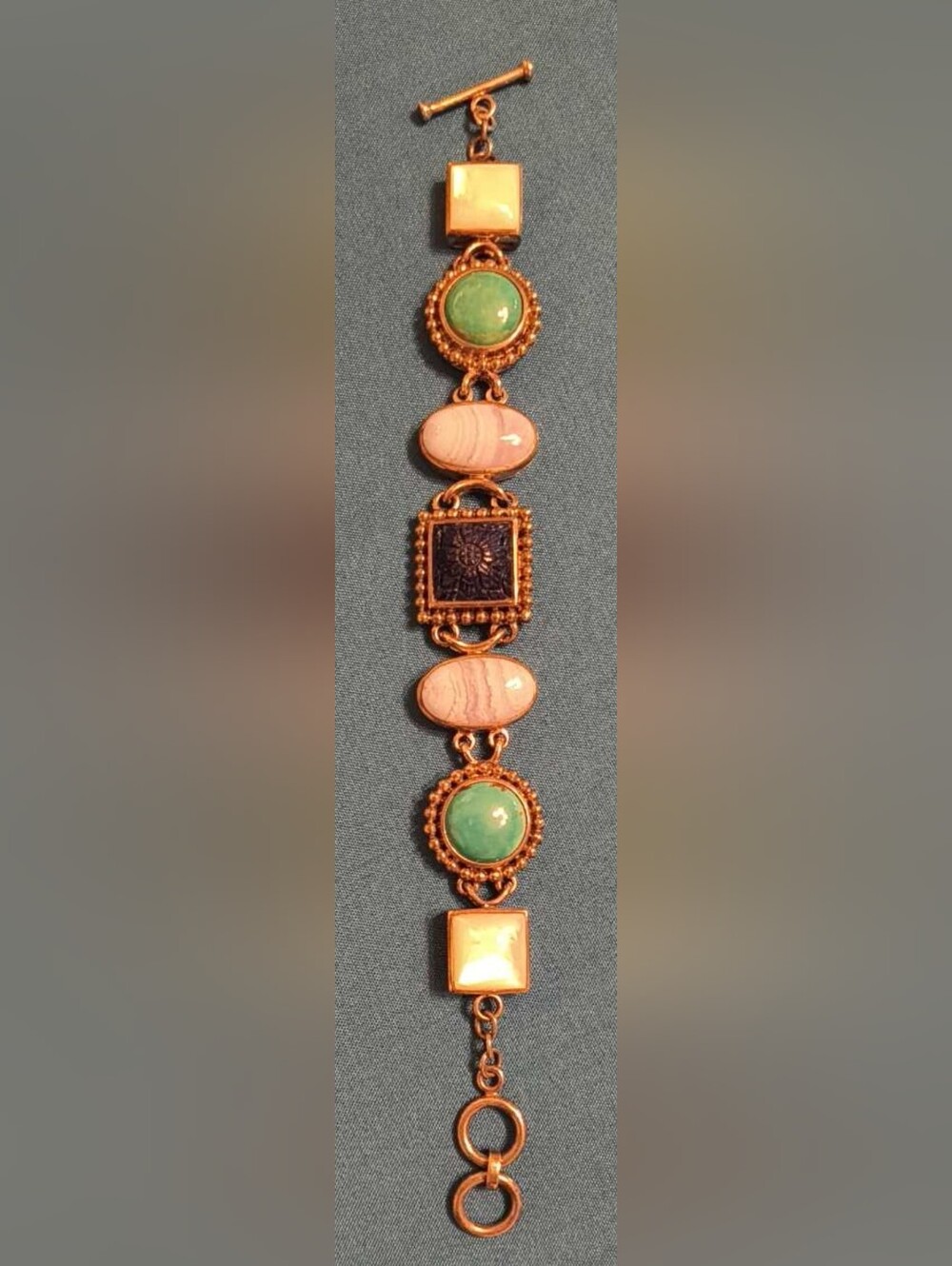 RARE Vintage Whitney Kelly 925 Sterling Vermeil Multi-Gemstone Bracelet